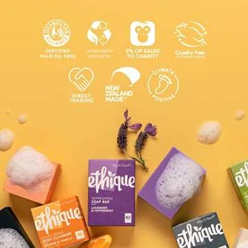 Ethique Unscented Solid Cream Body Cleanser - Body Wash for Dry and Sensitive Skin - Plastic-Free, Vegan, Cruelty-Free, Eco-Friendly, 3.7 oz (Pack of 1)