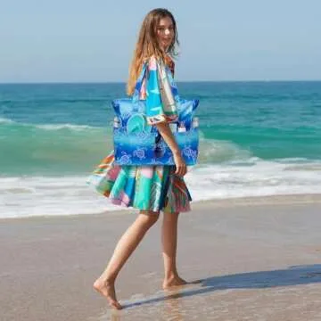 Waterproof Beach Tote Pool Bags for Women Ladies Extra Large Gym Tote Carry On Bag With Wet Compartment for Weekender Travel