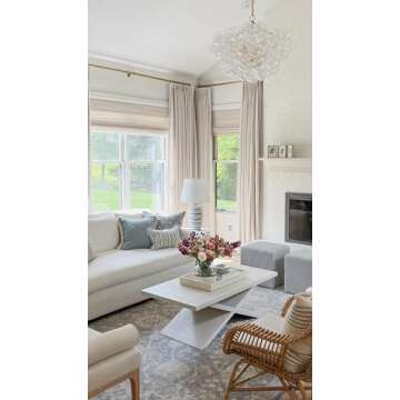 TWOPAGES Ivory Beige Linen Cotton Double Layer Curtain 96 Inches Long Light Filtering Pinch Pleated Drape for Living Room Bedroom Soft Curtain for Traverse Rod, 26Wx96L Inches, 1 Panel