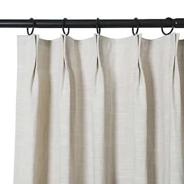 TWOPAGES Stylish Light Filtering Pinch Pleated Curtain Panel