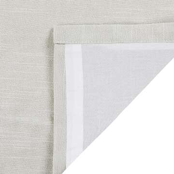 TWOPAGES Ivory Beige Linen Cotton Double Layer Curtain 96 Inches Long Light Filtering Pinch Pleated Drape for Living Room Bedroom Soft Curtain for Traverse Rod, 26Wx96L Inches, 1 Panel