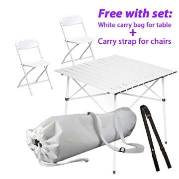 WhiteAppeal Folding Table & Chairs Package for Events