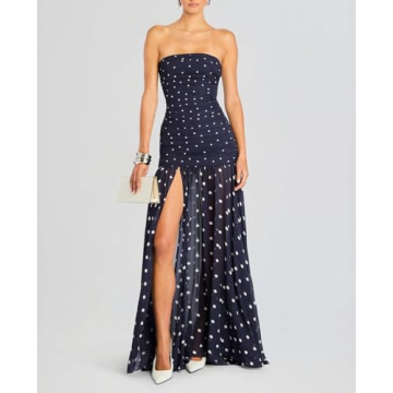 Floral Strapless Maxi Dress for Summer Parties and Beach