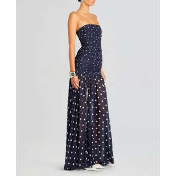Floral Strapless Maxi Dress for Summer Parties and Beach