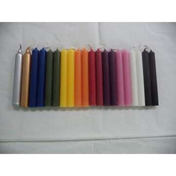 Set of 20 Assorted Colors + Gold & Silver Mini Ritual Chime/Altar/Spell Candles