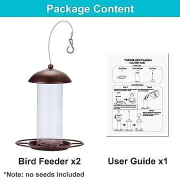 Yardia 2 Pack Metal Wide Bird Feeders - Hanging Outdoor Bird Feeder with 1.6lbs Capacity, Strong Wire Lanyard for Garden Yard Decoration