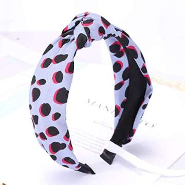 KathShop 1pcs Cute Dots Leopard Print Headband Winter Hairwear Women Top Knot Hairbands Girls Korean Hair Accessories