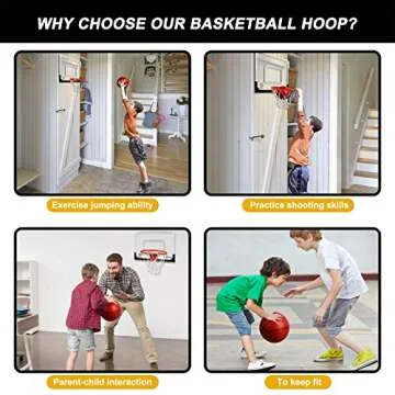 AOKESI Indoor Mini Basketball Hoop Set with 3 Balls for Kids and Adults - Pro Mini Basketball Hoop for Door with Complete Basketball Accessories Perfect Christmas Birthday Toys for Kids Boys Teen