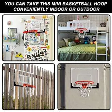 AOKESI Indoor Mini Basketball Hoop Set with 3 Balls for Kids and Adults - Pro Mini Basketball Hoop for Door with Complete Basketball Accessories Perfect Christmas Birthday Toys for Kids Boys Teen