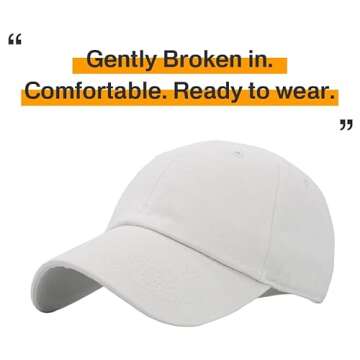 KB-LOW WHT Classic Cotton Dad Hat Adjustable Plain Cap