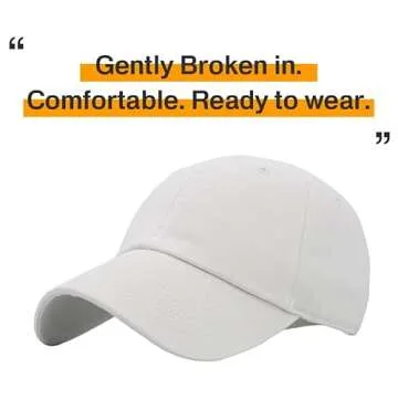 KB-LOW WHT Classic Cotton Dad Hat Adjustable Plain Cap