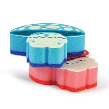 Genuine Fred Fun Guys, Mushroom Kitchen Sponges, Set of 2, Multicolored
