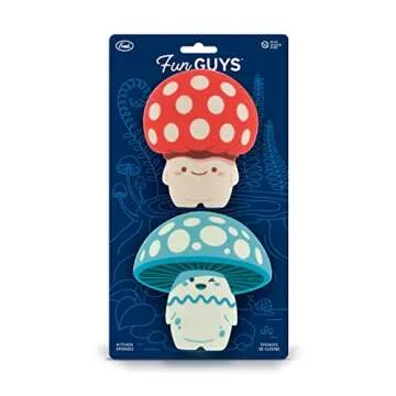 Genuine Fred Fun Guys, Mushroom Kitchen Sponges, Set of 2, Multicolored