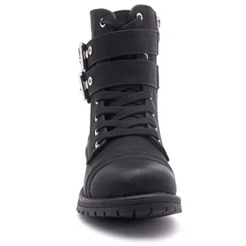 Mid-Calf Combat Booties for Women - Herstyle Florence2