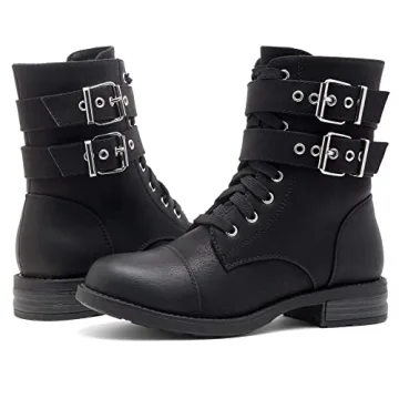 Mid-Calf Combat Booties for Women - Herstyle Florence2