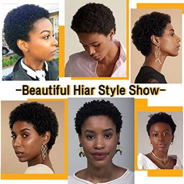 Kalyss Human Hair Short Afro Curly Wig for Women