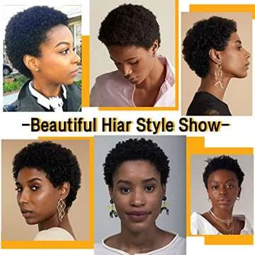 Kalyss Human Hair Short Afro Curly Wig for Women