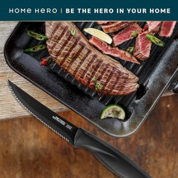 Home Hero 8pc High-Carbon Stainless Steel Steak Knives Set