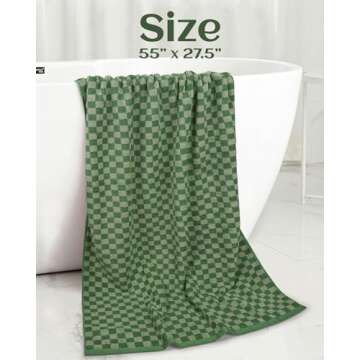 Jacquotha Green Checkered Luxury Bath Towels 2 Pack