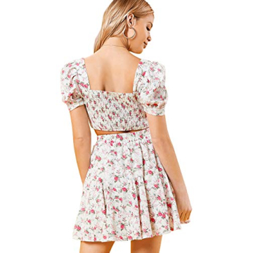 Floerns Floral Off Shoulder Two Piece Outfit for Women