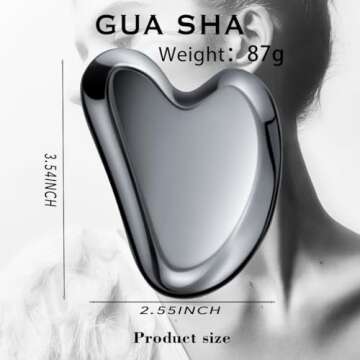 FSwsawX Terahertz Gua sha Facial Tool， Natural Terahertz Gua sha Board for SPA Therapy Trigger Point Treatment and Mitigation Deep Tissue of Tensions and Pains, 2.48 Fl Oz