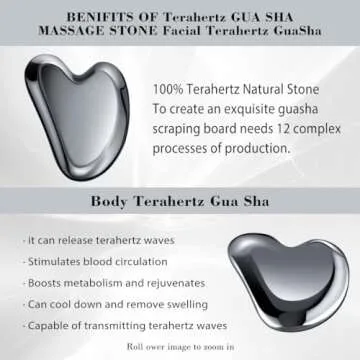 FSwsawX Terahertz Gua sha Facial Tool， Natural Terahertz Gua sha Board for SPA Therapy Trigger Point Treatment and Mitigation Deep Tissue of Tensions and Pains, 2.48 Fl Oz
