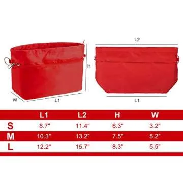 Vercord Handbag Purse Tote Pocketbook Organizer Insert with Zipper Closure