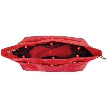 Vercord Handbag Organizer with 11 Pockets Red Medium
