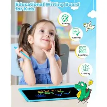 KOKODI 15 Inch LCD Writing Tablet with Anti-Lost Stylus, Erasable Doodle Board Colorful Toddler Draw...