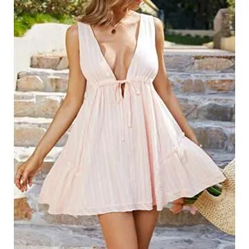 CUPSHE Women's Pink Drawstring Backless Short Dress