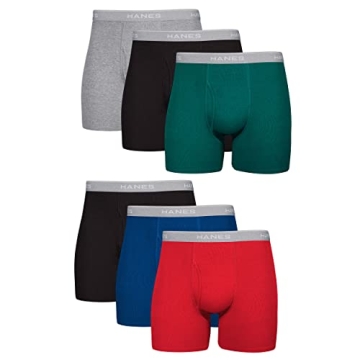 Hanes Men's Boxer Briefs, Soft & Breathable 6-Pack for Comfort and Fit