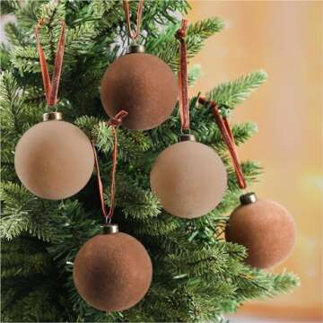 Sotiff Christmas Tree Decorations 2.4 Inch Velvet Christmas Balls Christmas Ornaments Balls for Family Holiday Wedding Party Xmas Tree Hanging Decoration (Classic Color,48 Pcs)