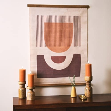 Main + Mesa Turned Wood Pillar Candle Holders Set