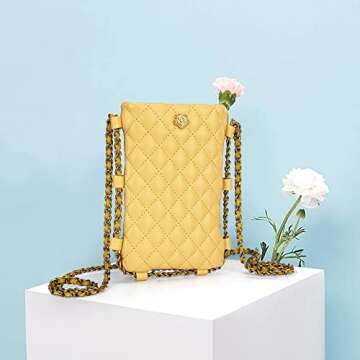 Montana West Small Crossbody Bags for Women Trendy Quilted Cell Phone Purse Chain Wallet Bag MWC-141YL