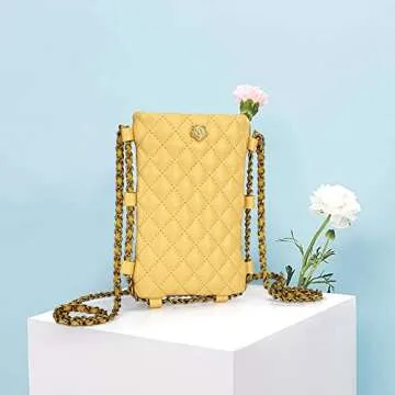 Montana West Small Crossbody Bags for Women Trendy Quilted Cell Phone Purse Chain Wallet Bag MWC-141YL