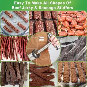 Large Capacity Jerky Gun Kits, Jerky Cannon, Stainless Steel Jerky Marker, Jerky Shooter, Meat Gun, ...