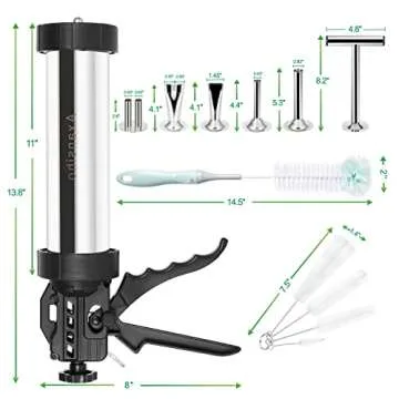 Large Capacity Jerky Gun Kits, Jerky Cannon, Stainless Steel Jerky Marker, Jerky Shooter, Meat Gun, Beef Deer Jerky Making Gun Kit, Gift for Women Men