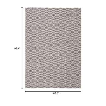 SAFAVIEH Courtyard Collection Area Rug - 5'3" x 7'7", Beige & Black, Non-Shedding & Easy Care, Indoo...
