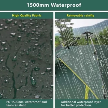 ASFANES 2 People Automatic Camping Tent, Instant Tent for Outdoor Camping, Ultralight Dome Tent 4 Seasons Waterproof & Windproof Camping Tent with Removable Outer Tarpaulin, Army Green