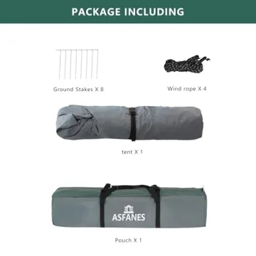 ASFANES 2 People Automatic Camping Tent, Instant Tent for Outdoor Camping, Ultralight Dome Tent 4 Seasons Waterproof & Windproof Camping Tent with Removable Outer Tarpaulin, Army Green