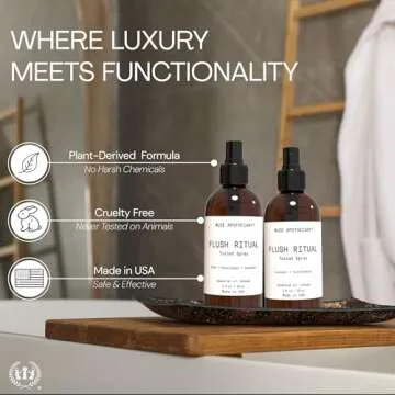 Muse Apothecary Flush Ritual - Aromatic & Refreshing Toilet Spray, Use Before You Go, 2 oz, Infused with Natural Essential Oils - Aloe + Eucalyptus + Lavender