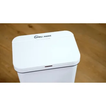 SIMPLI-MAGIC 13 Gallon Touchless Sensor Trash Can White