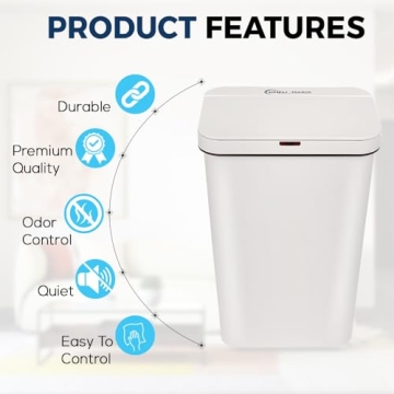 SIMPLI-MAGIC 13 Gallon Touchless Sensor Trash Can White