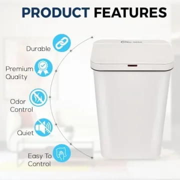 SIMPLI-MAGIC 13 Gallon Touchless Sensor Trash Can White