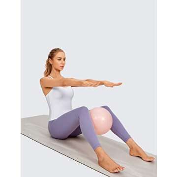 CRZ YOGA Butterluxe Womens Workout Racerback Tank Top with Built in Bra - Scoop Neck Spaghetti Strap Padded Slim Camisole White Small