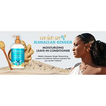 Mielle Organics Moisture Rx Hawaiian Ginger Moisturizing Leave-In Conditioner, 12 Ounces