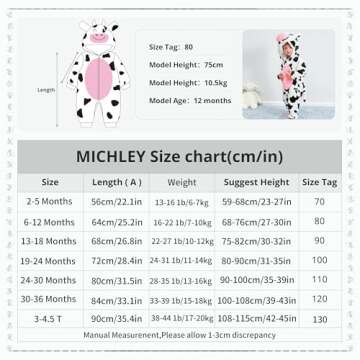 MICHLEY Unisex Baby Animal Costume Winter Autumn Flannel Hooded Romper Cosplay Jumpsuit