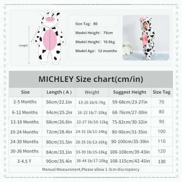 MICHLEY Unisex Baby Animal Costume Winter Autumn Flannel Hooded Romper Cosplay Jumpsuit