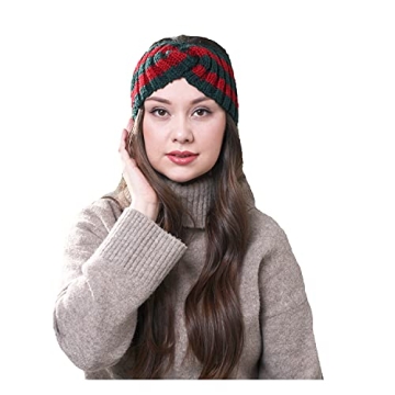 Yili Maizi Chunky Knit Headbands Braided Winter Headbands Ear Warmers Crochet Head Wraps Elastic Hair Band for Women