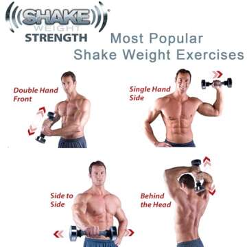 Shake Weight® Strength- 5lb Shaking Weight Dumbbell for Arm Firming, Muscle Toning - Get Real Ripped & Rapid Results with New Dynamic Inertia Technology - Single Dumbbell Shaking Weight